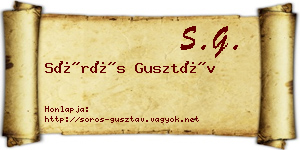 Sörös Gusztáv névjegykártya